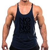 Mannen's Gym Workout Tanktop met 'No Pain No Gain Gym Warriors' Grafische Print voordelige Grappige T-shirts voor mannen-Mannen's Gym Workout Tanktop met 'No Pain No Gain Gym Warriors' Grafische Print