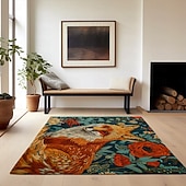 levne Koberce na plochu-inspirovaný william morris fox area kobereček kuchyňská podložka neklouzavá olejivzdorná podlahová podložka obývací pokoj koberec vnitřní venkovní podložka dekorace ložnice koupelna podložka vchod