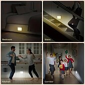 cheap Sensor Night Lights-USB Rechargeable Motion Sensor LED Night Light Rechargeable Dual Color (Warm White And White) PIR Motion Sensor Light for Wardrobe Bedroom Kitchen Stairs Cabinets Hallways Lighting
