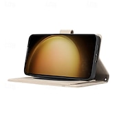 Недорогие Чехлы для Samsung-телефон Кейс для Назначение SSamsung Galaxy S24 S23 S22 S21 S20 Plus Ultra A34 S25 Ультра Кошелек для карт Зеркальная поверхность Молния Полная защита тела Геометрический рисунок ТПУ Кожа PU