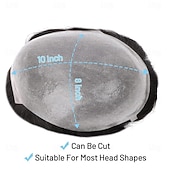 baratos Pedaços de cabelo humano e postiços-Peruca de 6 polegadas para homens, pele ultrafina, 8x10 polegadas, cabelo humano, densidade de luz preta natural, sistemas de substituição de peruca masculina 8x10