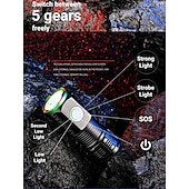 abordables Lampes de poche-Lampe de poche à pouce monstre à trois yeux 2000lm, mini flash super puissant 20w avec batterie rechargeable 1500mah, lampe de secours usb type-c p50