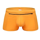 cheap Men&#039;s Boxer Swim Trunks-Men&#039;s Boxer Swim Shorts Beach Shorts Going out Weekend Soft Comfortable Elastic Waist Zipper Pocket Plain Short Gymnatics Casual Activewear Lake blue Black
