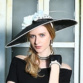 cheap Fascinators-Fascinators Kentucky Derby Hat Flax Top Hat Sinamay Hat Wedding Tea Party Elegant Wedding With Feather Floral Headpiece Headwear