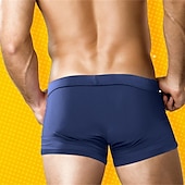 cheap Men&#039;s Boxer Swim Trunks-Men&#039;s Boxer Swim Shorts Beach Shorts Going out Weekend Soft Comfortable Elastic Waist Zipper Pocket Plain Short Gymnatics Casual Activewear Lake blue Black