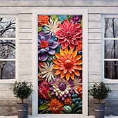 billige Dørdeksler-l.t. hjem avlastning blomster dørdeksler dør billedvev dør gardin dekorasjon bakteppe dør banner for inngangsdør gårdshus ferie fest dekor forsyninger