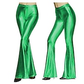 economico Fondi-Anni '80 Hip Pop Pantaloni a zampa d'elefante Costume Abba Pantaloni a zampa Disco Tinta unica Costume Per donna Costume di Carnevale Carnevale Performance Club Parata dell'Orgoglio Adulti Pantaloni