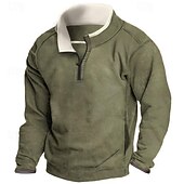 halpa Peruspuserot-Miesten College Musta Armeijan vihreä Laivaston sininen Ruskea Harmaa Pystykaulus Tavallinen Urheilu ja ulkoilu Päivittäin Pyhäpäivä Fleece Katutyyli Perus Vapaa-aika Syystalvi Vaatetus Hupparit