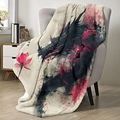 abordables Mantas de cama-Manta con estampado floral, mantas de franela, cálidas, regalos para todas las estaciones, manta grande