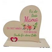 olcso Anyák napi ajándék nőknek-nőnapi ajándékok 3 db határon átnyúló forró eladó új anyák napi szív alakú fa díszek uv festett fa kézműves kreatív termékek raktáron anyák napi ajándékok anyának