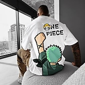 voordelige Cartoon- en filmkarakterafbeelding-One Piece Roronoa Zoro T-Shirt Cartoon Back To School Anime Harajuku Grafisch Kawaii Voor Voor heren Dames Volwassenen Carnaval Maskerade Heet stempelen Casual / Dagelijks