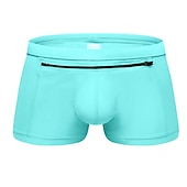 cheap Men&#039;s Boxer Swim Trunks-Men&#039;s Boxer Swim Shorts Beach Shorts Going out Weekend Soft Comfortable Elastic Waist Zipper Pocket Plain Short Gymnatics Casual Activewear Lake blue Black