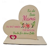 olcso Anyák napi ajándék nőknek-nőnapi ajándékok 3 db határon átnyúló forró eladó új anyák napi szív alakú fa díszek uv festett fa kézműves kreatív termékek raktáron anyák napi ajándékok anyának