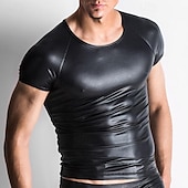 preiswerte Lässige T-Shirts für Herren-Herren T Shirt Zentai Kostüme Kurzarm Rundhalsausschnitt Frühling &amp; Sommer Einfach Mode Designer Sexy Urlaub Straße Ausgehen Schwarz Top T-Shirt für Herren
