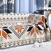 preiswerte Sofadecken &amp; Überwürfe-Boho-Mandala-Fadendecke, ländliche Geometrie, Sofa-Hängeteppich, gestrickte Sofadecke aus Baumwolle