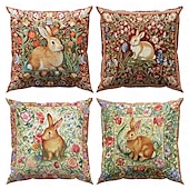baratos estilo animal-1 pçs Veludo Cobertura de Almofada, Floral Animal Rústico Casual Quadrada Zíper Tradicional Clássico
