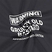 billige Morsomme T-skjorter for menn-Mens Grumpy Old Bastard Warning morsom grafisk T-skjorte kortermet