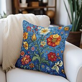 ieftine stil floral și plante-flori de epocă 1 bucată huse de pernă cu dimensiuni multiple perne decorative de coastă în aer liber huse de perne moi pentru canapea canapea pat decor acasă