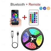 economico Controllo WiFi e musica-luci di striscia led rgb app controllo luci che cambiano colore con 24 tasti modalità remota per la decorazione della stanza tv bluetooth smd5050 rgb