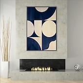 abordables Pinturas abstractas-pintura al óleo azul pintada a mano lienzo puro pintado a mano colores baratos pintura arte de la pared pinturas al óleo abstractas imágenes de decoración de pared de hotel moderno pinturas de arte