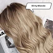 abordables Perruques Synthétiques Sans Bonnet-Perruques blondes sales ombrées avec frange blonde longue perruque ondulée pour femmes perruque de cheveux synthétiques bouclés longs pour usage quotidien de fête 24 pouces