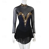 cheap Competition Dress-Dance Salsa Latin Dance Dress Rhinestone Women's Performance Training Long Sleeve High Spandex Tulle