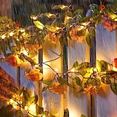economico Striscie luci ad energia solare-luci solari a forma di rosa con fiori per San Valentino, 2 m, 20 LED, impermeabili, luci da giardino natalizie per casa, camera da letto, festa, matrimonio, patio, decorazione