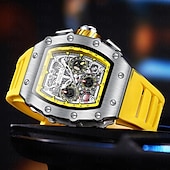 abordables Relojes mecánicos-Reloj Mecánico ONOLA para Hombre Reloj Deportivo al Aire Libre Casual Automático de Carga Calendario Luminiscente Reloj de Gel de Silicona Resistente al Agua