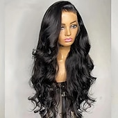 economico Parrucche lace front capelli veri-parrucche di capelli umani in pizzo pieno con parte libera parrucca in pizzo ondulato al 150% di densità per le donne