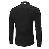 preiswerte Button-Down-Hemden für Herren-Herren Oberhemd Knopfhemd Schwarz Weiß Wein Langarm Farbblock Umlegekragen Frühling &amp; Herbst Hochzeit Täglich Bekleidung Hemden mit Kragen