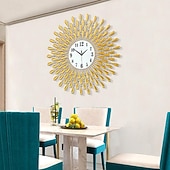 baratos decoração de parede de metal-Grande relógio de parede de metal decorativo silencioso não-ticking grandes relógios modernos decorações para casa para sala de estar quarto sala de jantar escritório