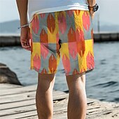abordables Impression Géométrique-géométrie complexe pour hommes short imprimé 3d maillot de bain taille élastique cordon de serrage avec doublure en maille aloha style hawaïen vacances plage s à 3xl