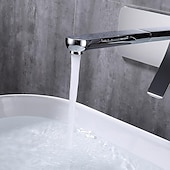 ieftine Robinete Chiuvetă Baie-Baie Chiuveta Robinet - Montare la Perete / Împrăștiat Galvanizat Instalații de Perete Singur mâner două găuriBath Taps