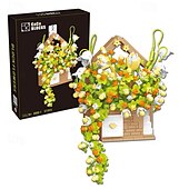 baratos Brinquedos de Montar-Presentes do dia das mulheres buquê de flores conjunto de construção flores casa bonsai plantas com luz led coleção botânica decoração de parede brinquedo de construção criativa presentes do dia das