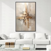 preiswerte Ölgemälde-Großes handgemaltes Blattgoldgemälde auf Leinwand, abstraktes beiges Ölgemälde, luxuriöse Kunst, strukturiertes Gemälde, handgemalte Kunst, goldenes Ölgemälde, Wanddekoration für Hoteldekoration