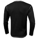 billiga Casual Henley T-shirt-Herr Waffle Henley Shirt T-shirts Långärmad tröja Slät Henley Utomhus Ledigt Långärmad Knapp Kläder Mode Designer Bekväm