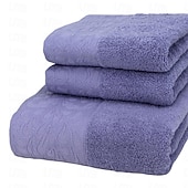 abordables Ensembles de serviettes-Ensemble de serviettes 100% coton 3 pièces à séchage rapide, extra absorbantes et super douces, 1 mouchoir, 1 serviette de sport, 1 serviette de bain
