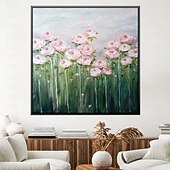 cheap Oil Paintings-Hand painted Beauty Flowers Bloom In Spring Abstract Oil Painting hand painted Wall Art painting Home Decor Picture Modern artwork pciture On Canvas 100% Handpainted oil painting
