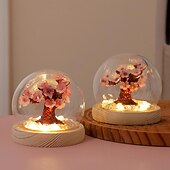 abordables 123496-Bricolage fait à la main cerisier fleur arbre fleur de pêche veilleuse créative lumière ambiante chambre confortable ornements décoratifs
