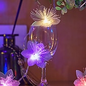 economico Striscie luci a batteria-luci della stringa di fata di fiori in fibra ottica 1,5 m 10 led 3 m 20 led ghirlande per la cerimonia nuziale festa di compleanno di san valentino decorazione della festa a tema della casa di natale