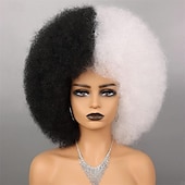 economico Parrucche da festa-parrucche afro rosse per donne nere parrucca senza colla da indossare e andare da 10 pollici parrucche afro ricce parrucche sintetiche color borgogna per feste quotidiane costume cosplay uso