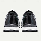 cheap Premium Leather Sneakers-Men&#039;s Premium Cowhide Leather Slip-On Loafers – Green and Black Brogue Design, Comfortable Cushioned Sole, Casual and Formal Shoes