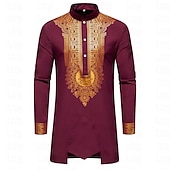 economico Musulmano arabo-Per uomo Maglietta Abiti africani moderni Stampa africana Dashiki Per adulto Superiore Pantaloni