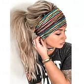 abordables Accesorios para el peinado del cabello-Diadema elástica ancha para mujer, diadema deportiva para yoga, banda para el pelo