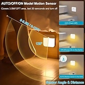 cheap Sensor Night Lights-USB Rechargeable Motion Sensor LED Night Light Rechargeable Dual Color (Warm White And White) PIR Motion Sensor Light for Wardrobe Bedroom Kitchen Stairs Cabinets Hallways Lighting