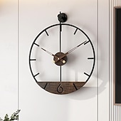 tanie metalowe dekoracje ścienne-Duży zegar ścienny metalowy retro minimalistyczny nowoczesny okrągły cichy, nie tykające zegary na baterie do salonu/domu/kuchni/sypialni/biura/wystrój szkoły