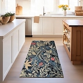 preiswerte Wohn- und Schlafzimmerteppiche-Inspirierter William Morris-Bereichsteppich, Küchenmatte, rutschfeste, ölbeständige Bodenmatte, Wohnzimmerteppich, Innen- und Außenmatte, Schlafzimmerdekoration, Badezimmermatte, Eingangsbereich,