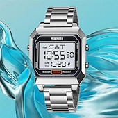 halpa Digikellot-skmei miesten elektroninen neliöteräsnauha opiskelija-monitoiminen urheiluvedenpitävä yöhohto elektroninen kello 2149