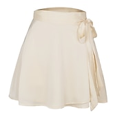 billiga Casual kjolar-dammardi gras kjol en linje mini hög midja kjolar rosett enfärgad vardagshelg sommar satin mode casual vin svart-vit svart rosa karnevalstema