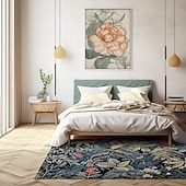 preiswerte Wohn- und Schlafzimmerteppiche-Inspirierter William Morris-Bereichsteppich, Küchenmatte, rutschfeste, ölbeständige Bodenmatte, Wohnzimmerteppich, Innen- und Außenmatte, Schlafzimmerdekoration, Badezimmermatte, Eingangsbereich,
